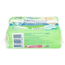 Băng vệ sinh Laurier Super Slimguard Kao kháng khuẩn 99,99%, ngăn nấm Candida (1mm - 8 miếng)
