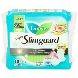 Băng vệ sinh Laurier Super Slimguard Kao siêu thấm và mỏng nhẹ (1mm - 10 miếng)