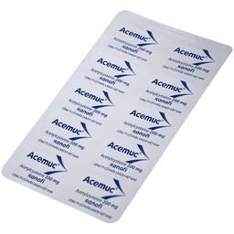 Thuốc Acemuc 200mg Sanofi long đàm, tiêu nhầy, giảm ho (3 vỉ x 10 viên)