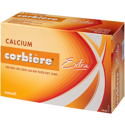 Dung dịch uống Calcium Corbière Extra Sanofi bổ sung canxi, hỗ trợ điều trị loãng xương (3 vỉ x 10 ống x 10ml)