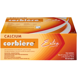 Dung dịch uống Calcium Corbière Extra Sanofi bổ sung canxi, hỗ trợ điều trị loãng xương (3 vỉ x 10 ống x 10ml)