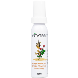 Chai xịt họng hỗ trợ giảm đau rát cổ do viêm họng Vitatree Super Propolis Spray Complex With Honey (30ml)