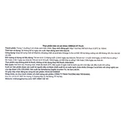 Siro Omega Vit Plus+ Botafarma hỗ trợ tăng khả năng chống oxy hóa, tốt cho não bộ và mắt (100ml)