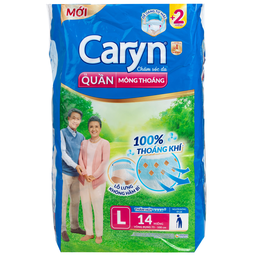 Tã quần người lớn Caryn mỏng nhẹ size L14 vòng bụng 75 x 100cm (14 miếng)