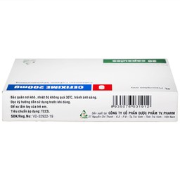 Thuốc Cefixime 200mg Tv.Pharma điều trị các bệnh nhiễm khuẩn đường niệu, viêm thận (2 vỉ x 10 viên)