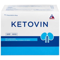 Thuốc Ketovin Vinphaco phòng ngừa và điều trị rối loạn chuyển hóa protein trong suy thận mạn (10 vỉ x 10 viên)