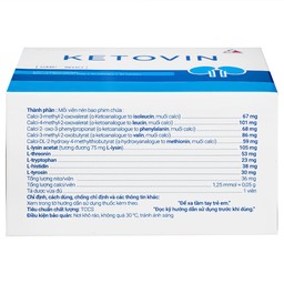Thuốc Ketovin Vinphaco phòng ngừa và điều trị rối loạn chuyển hóa protein trong suy thận mạn (10 vỉ x 10 viên)