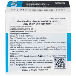 Que thử đường huyết Accu Chek Guide (50 que)
