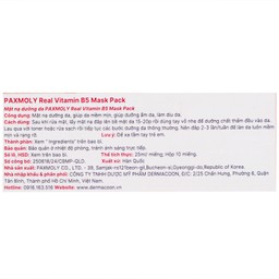 Mặt nạ dưỡng ẩm Pax Moly Real Vitamin B5 Mask Pack 10 miếng (red)
