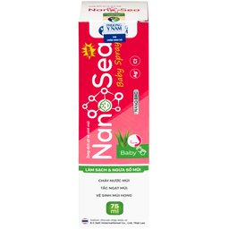 Xịt mũi muối biển Nano Sea Baby Spray trẻ em 75ml giúp làm sạch, ngừa sổ mũi