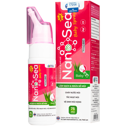 Xịt mũi muối biển Nano Sea Baby Spray trẻ em 75ml giúp làm sạch, ngừa sổ mũi