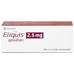 Thuốc Eliquis 2.5mg Pfizer giúp phòng ngừa biến cố thuyên tắc huyết khối tĩnh mạch (2 vỉ x 10 viên)