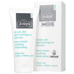Kem dưỡng ẩm Ziaja Med Atopic Skin Dermatological Formula Face Cream Soothing Moisturising 5% Urê làm dịu da khô, kích ứng (50ml)
