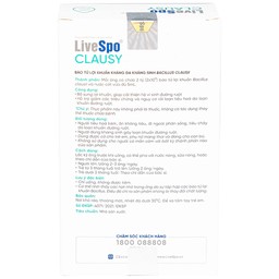 Dung dịch LiveSpo Clausy bổ sung lợi khuẩn, giúp cân bằng hệ vi sinh đường ruột (25 ống x 5ml)