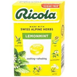 Kẹo Ngậm Ho Không Đường Chanh Bạc Hà Ricola Lemon Mint (40g)