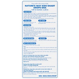 Siro Kids Smart Drops DHA 20ml Nature's Way thúc đẩy sự phát triển của não bộ và hệ thần kinh ở trẻ nhỏ