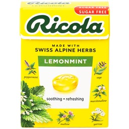 Kẹo Ngậm Ho Không Đường Chanh Bạc Hà Ricola Lemon Mint (40g)