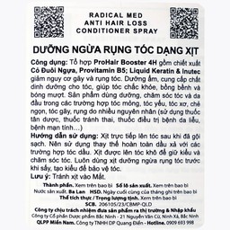 Dưỡng ngừa rụng tóc dạng xịt Radical Med Anti Hair Loss Conditioner Spray 200ml