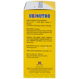 Siro Ubinutro Nam Hà bổ sung các acid amin, vitamin và kẽm (120ml)