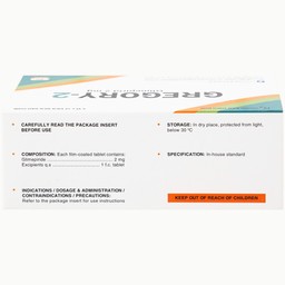 Thuốc Gregory-2 Davipharm hỗ trợ cho chế độ ăn kiêng ở bệnh tiểu đường típ 2 (6 vỉ x 10 viên)