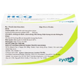 Thuốc HCQ 200mg Zydus phòng ngừa hoặc điều trị sốt rét cấp tính (10 vỉ x 10 viên)