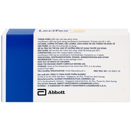 Thuốc Lecifex 500mg Abbott điều trị nhiễm khuẩn nhẹ, vừa và nặng (2 vỉ x 10 viên)