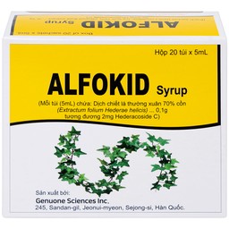 Thuốc Alfokid Syrup Kolmar điều trị giảm ho do viêm phế quản mạn tính, viêm đường hô hấp (20 túi)