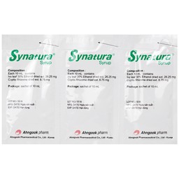 Siro Synatura Syrup AhnGook điều trị nhiễm khuẩn đường hô hấp trên cấp tính và viêm phế quản mạn tính (9 gói x 10ml)