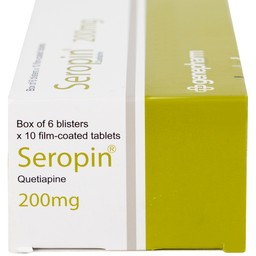 Thuốc Seropin 200mg Genepharm điều trị tâm thần phân liệt, hưng cảm lưỡng cực, trầm cảm lưỡng cực (6 vỉ x 10 viên)