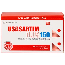 Thuốc Usasartim Plus 150 Ampharco điều trị tăng huyết áp (3 vỉ x 10 viên)
