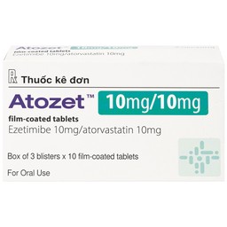 Thuốc Atozet 10mg/10mg MSD điều trị rối loạn mỡ máu, phòng ngừa các bệnh tim mạch (3 vỉ x 10 viên)
