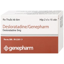 Thuốc Desloratadine 5mg Genepharm giảm các triệu chứng viêm mũi dị ứng, mày đay (2 vỉ x 15 viên)