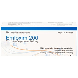 Thuốc Emfoxim 200Mg Incepta điều trị các trường hợp nhiễm khuẩn từ nhẹ đến trung bình (2 vỉ x 6 viên)