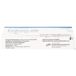 Thuốc Emfoxim 200Mg Incepta điều trị các trường hợp nhiễm khuẩn từ nhẹ đến trung bình (2 vỉ x 6 viên)
