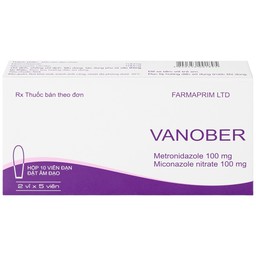 Viên đặt âm đạo Vanober Farmaprim điều trị viêm âm đạo khí hư, ngứa rát (2 vỉ x 5 viên)