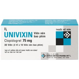 Thuốc Univixin Clopidogrel 75mg Korea United giảm các biến cố do xơ vữa động mạch (3 vỉ x 10 viên)