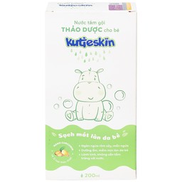 Nước tắm gội thảo dược cho bé Kutieskin làm sạch, dưỡng mềm da và tóc (200ml)