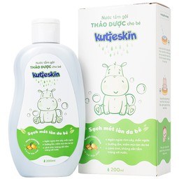 Nước tắm gội thảo dược cho bé Kutieskin làm sạch, dưỡng mềm da và tóc (200ml)