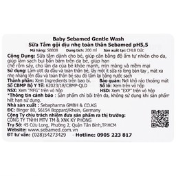 Sữa tắm gội dịu nhẹ toàn thân Baby Sebamed Gentle Wash pH5.5 giúp làm sạch bụi bẩn bám trên da bé (200ml)