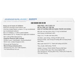 Thuốc Singulair 10mg Organon Pharma điều trị hen dai dẳng từ nhẹ đến trung bình (2 vỉ x 14 viên)