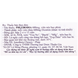 Thuốc Phlebodia 600mg Innothera điều trị trĩ cấp tính, suy tuần hoàn (2 vỉ x 15 viên)