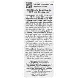 Kem bôi dịu da, dưỡng ẩm Canova Sensiven P22 Soothing Cream Sifarma 50ml