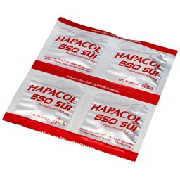 Viên sủi Hapacol 650 DHG điều trị các cơn đau có cường độ nhẹ đến trung bình và sốt (4 vỉ x 4 viên)
