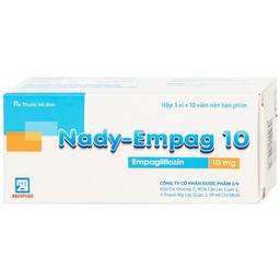Thuốc Nady-Empag 10 Nadyphar điều trị đái tháo đường típ 2 (3 vỉ x 10 viên)