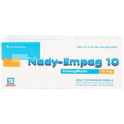 Thuốc Nady-Empag 10 Nadyphar điều trị đái tháo đường típ 2 (3 vỉ x 10 viên)