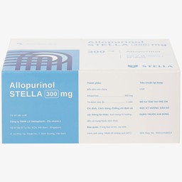 Thuốc Allopurinol 300mg Stella Pharm giảm sự hình thành acid uric, điều trị bệnh gout (10 vỉ x 10 viên)