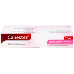 Viên đặt âm đạo Canesten 1 Day 500mg Bayer điều trị viêm âm đạo và cơ quan sinh dục ngoài (1 vỉ x 1 viên)
