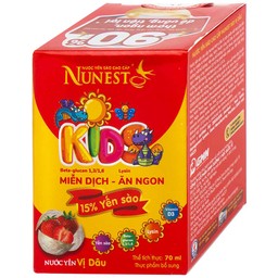 Nước Yến Sào Cao Cấp Cho Trẻ Em Nunest Kid Vị Dâu Lốc 3+1 (70ml)