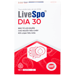 Bào tử lợi khuẩn Livespo DIA 30 hỗ trợ giảm các triệu chứng tiêu chảy cấp tính, rối loạn tiêu hoá (10 ống x 5ml)