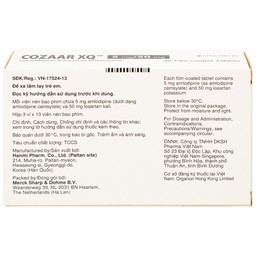 Thuốc Cozaar XQ 5/50mg Organon điều trị cao huyết áp vô căn (3 vỉ x 10 viên)